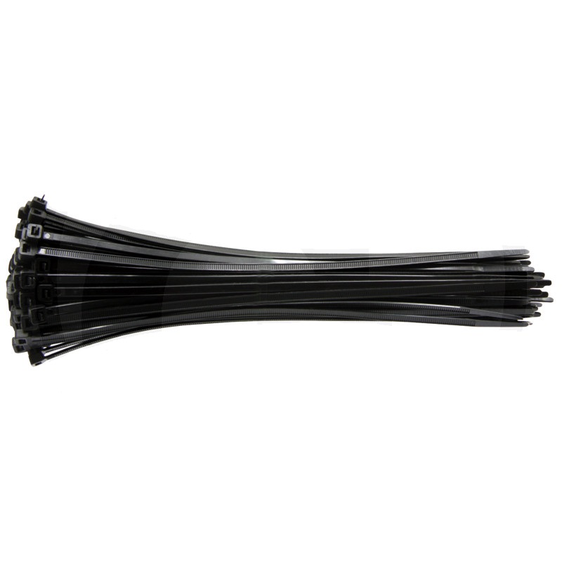 Vázací pásky stahovací na kabely 395 x 7,8 mm černé polyamidové 100 ks