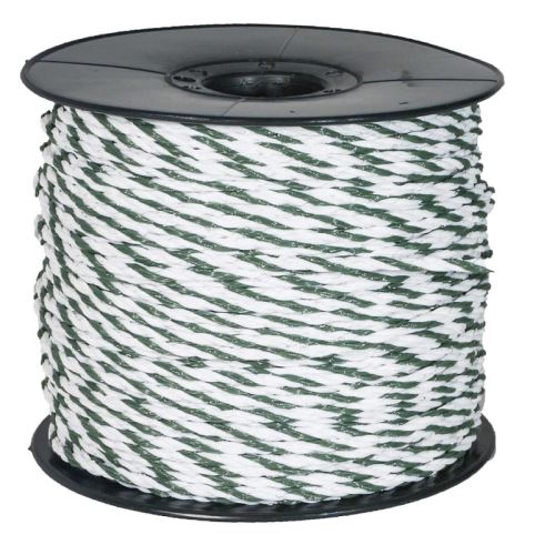 Zeleno-bílé lanko Olli BASIC Line 5 mm/200 m pro elektrický ohradník