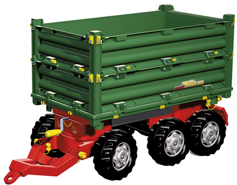 Rolly Toys – třístranný vozík za šlapací traktory a nakladače zelený