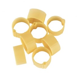 Zámkové kroužky na slepice a kachny 16 mm žlutý 20 ks
