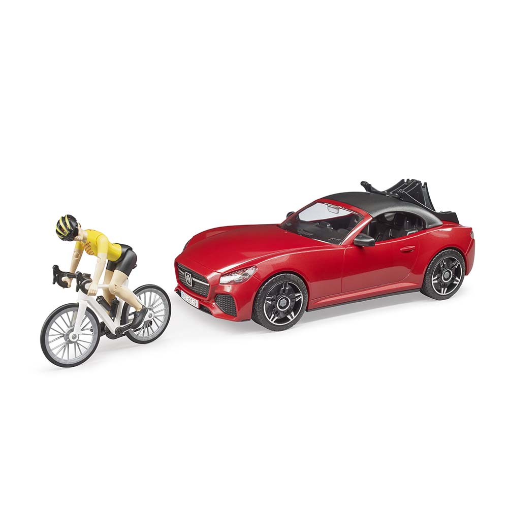 Bruder – Sportovní automobil s kolem a cyklistkou