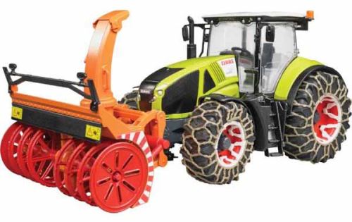 Bruder - traktor - CLAAS AXION 950 s frézou a sněhovými řetězy