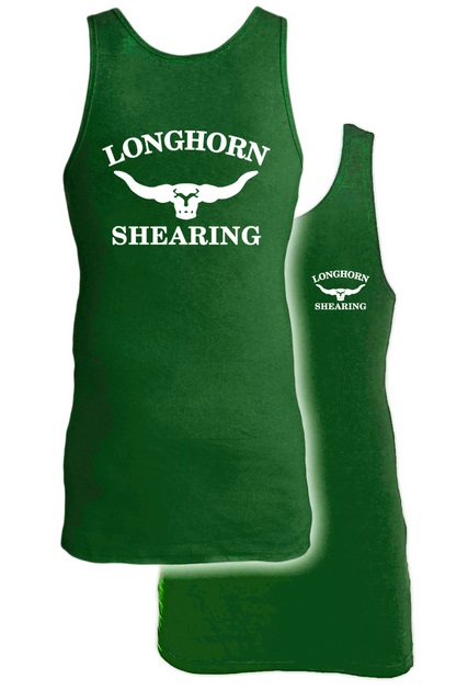 Prodloužené bavlněné tílko Longhorn velikost L barva tmavě zelená