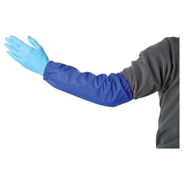 Chránič rukávů na dojení a mytí modrý FARMA 40 cm z PVC 2 ks
