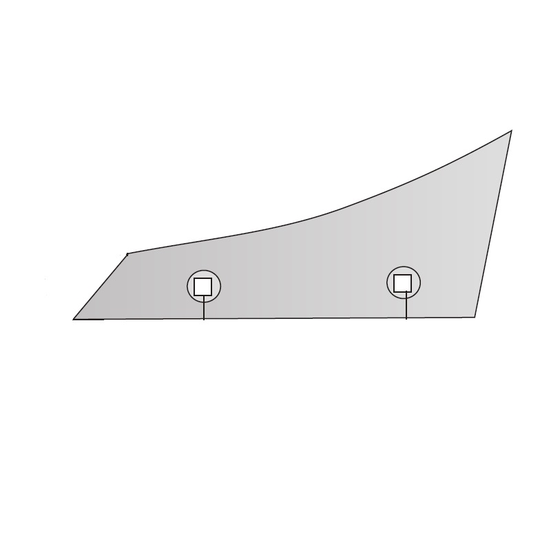 Výměnný díl trojúhelník pravý na pluh Kverneland, Pöttinger 305 x 37 x 10 mm Agropagroup