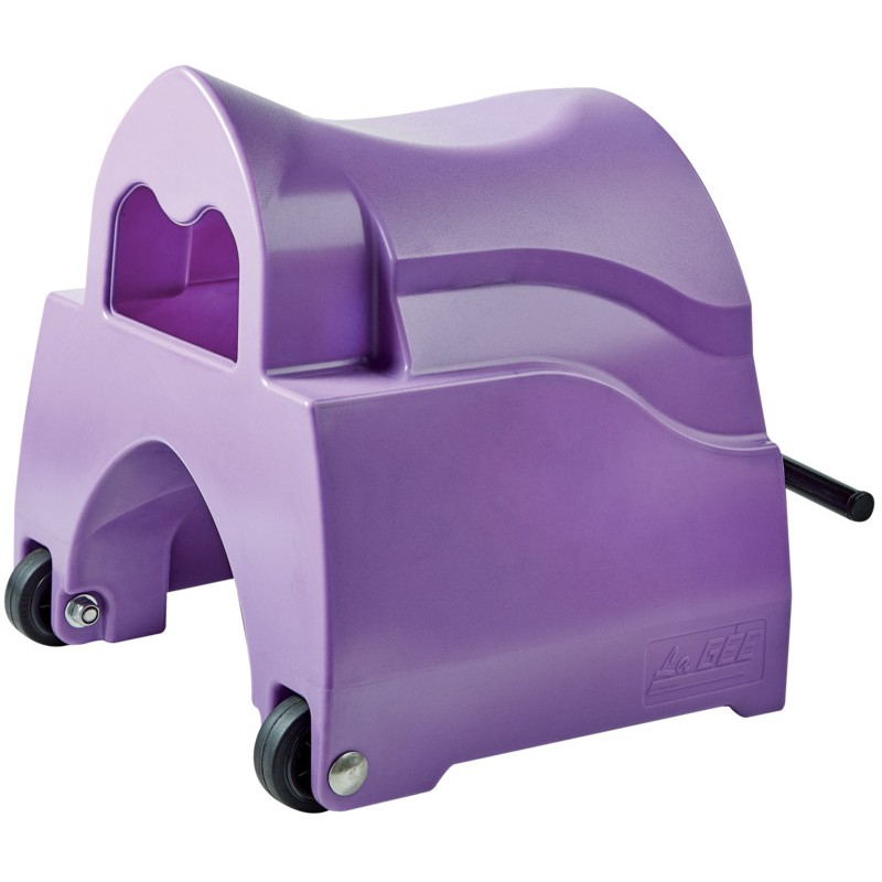 Pojízdný plastový držák na sedlo na koně s přihrádkou na příslušenství, barva fialová