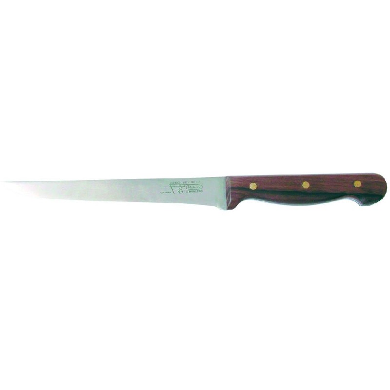 Kuchyňský vyřezávací, nakrajovací nůž 18 cm LUX Profi rovný dřevěná střenka palisandr