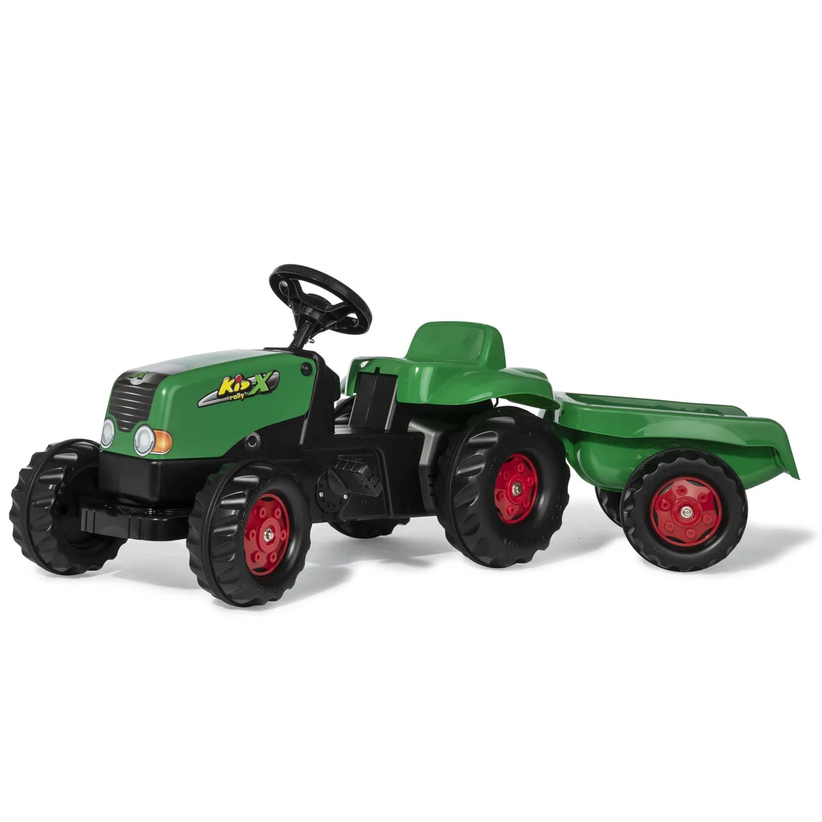 Rolly Toys – šlapací traktor Rolly Kid s vozíkem zeleno červený