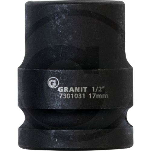 Šestihranný silový nástrčný ořech 1/2" krátký 17 mm Granit BLACK EDITION