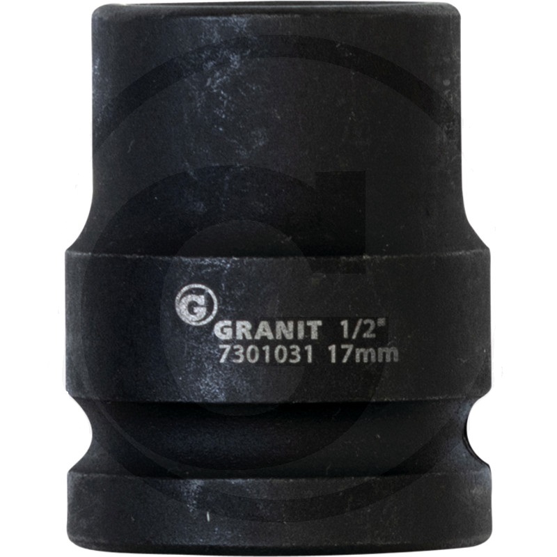 Nástrčný rázový klíč 17 mm 1/2″ krátký šestihranný ořech Granit BLACK EDITION