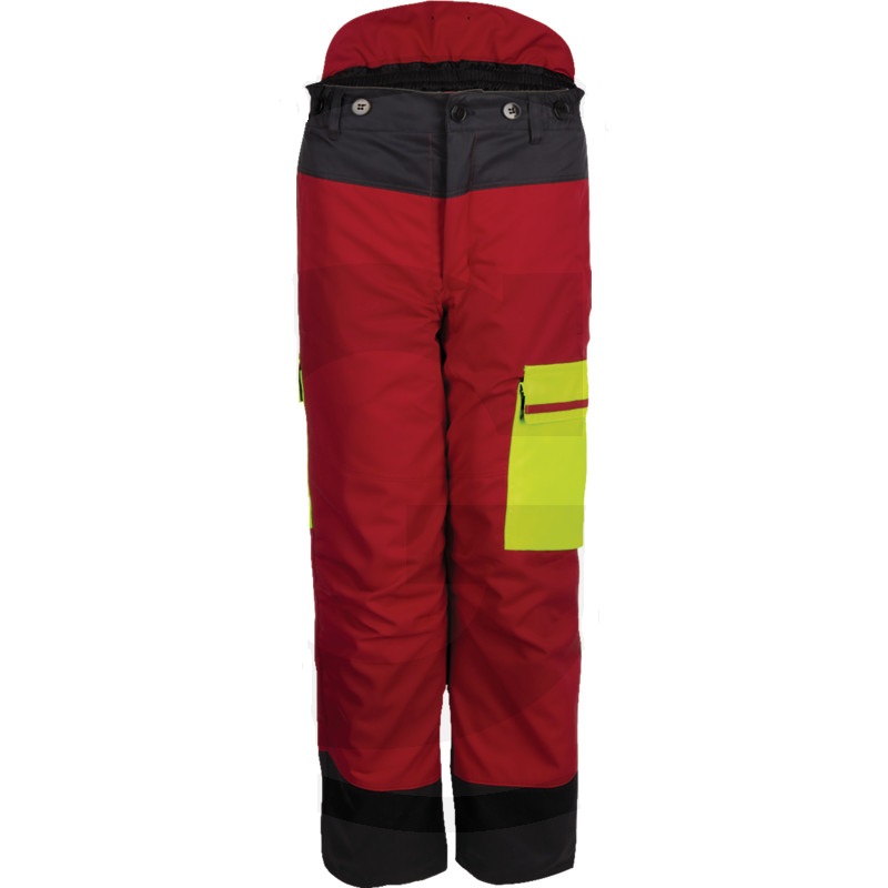 Protipořezové kalhoty do lesa FOREST JACK RED velikost 106/110 dlouhá