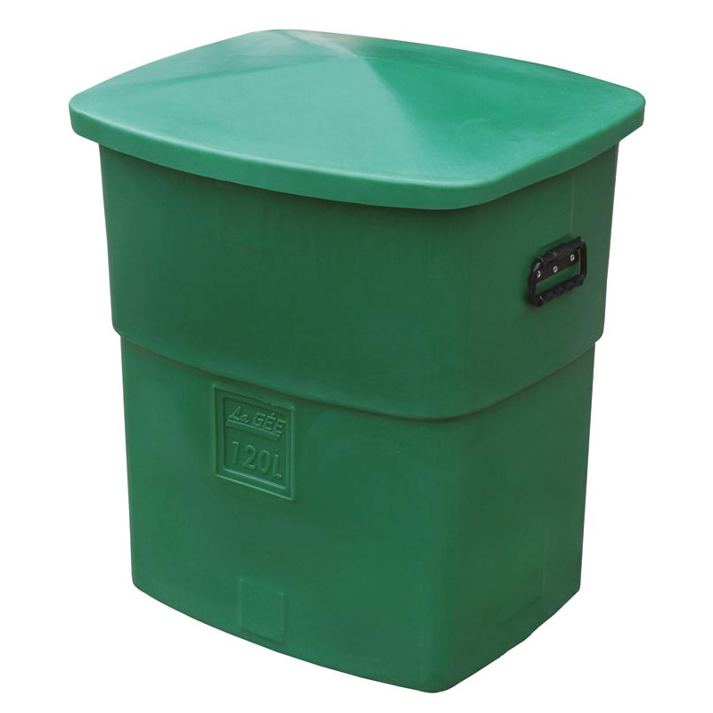 Víceúčelová nádoba s víkem La GÉE 120 l plastová PE zelená zásobník na krmivo, granule