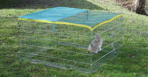 Venkovní klecový výběh pro králíky 115 x 115 x 65 cm