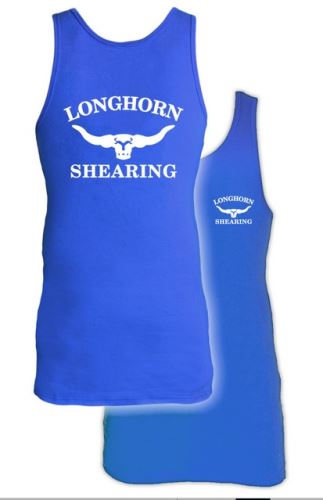 Prodloužené bavlněné tílko Longhorn velikost M barva královská světle modrá