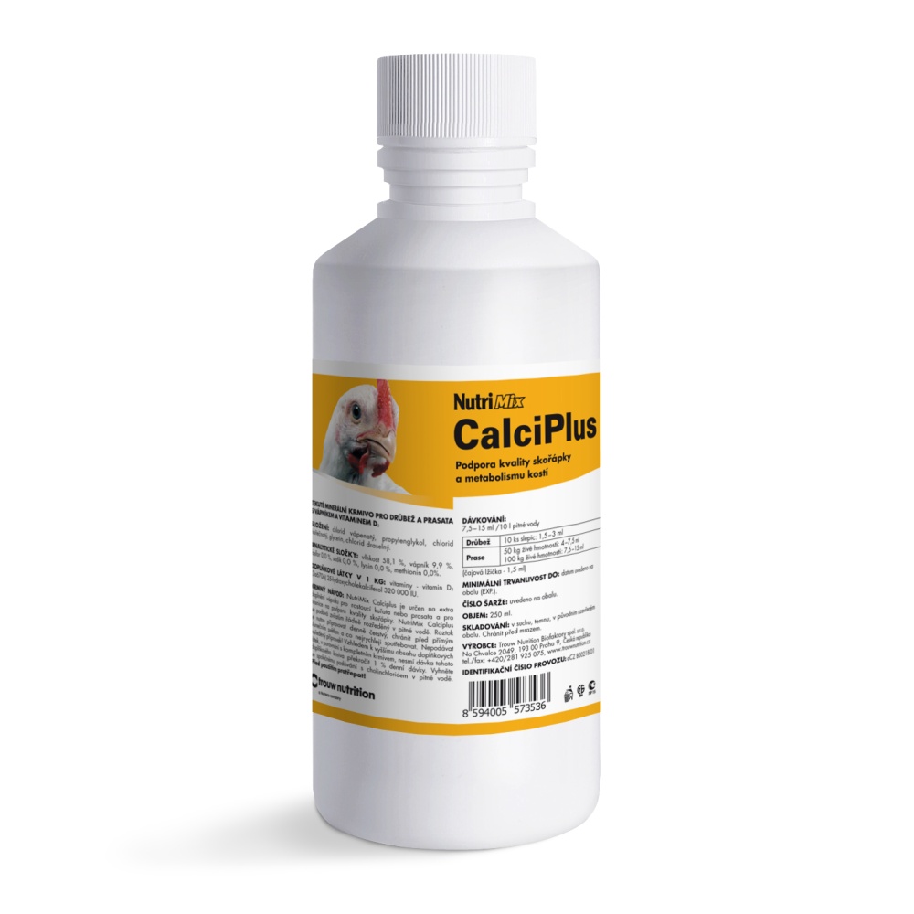 Nutrimix CALCI PLUS D3 a vápník na skořápky, kosti pro slepice, drůbež, prasata 250 ml